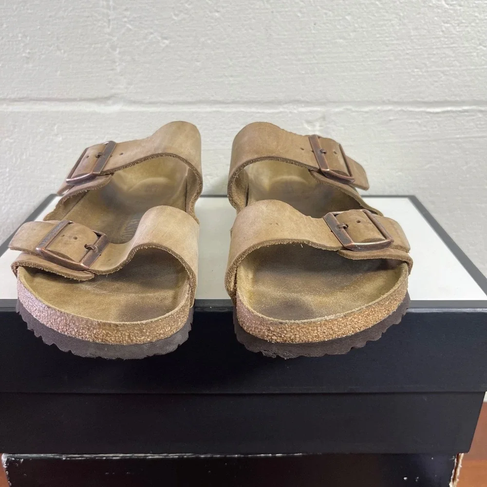 Birkenstock Arizona Brown Nubuck Sandals Slide Slip On Men's Size 41 EU/8 US